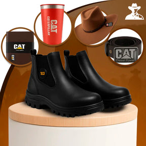 Bota Caterpillar + Palmilha Ortopédica + 4 Brindes: Copo, Carteira, Cinto e Chapéu. (Últimos dias de promoção)