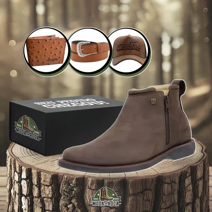 Bota Zavu Ortopédica + 3 Brindes Exclusivos: Boné, carteira e cinto.